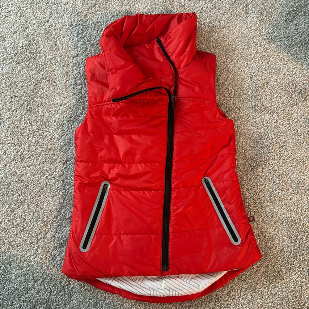 Zella primaloft asymmetric Orange puffer zest Size Small